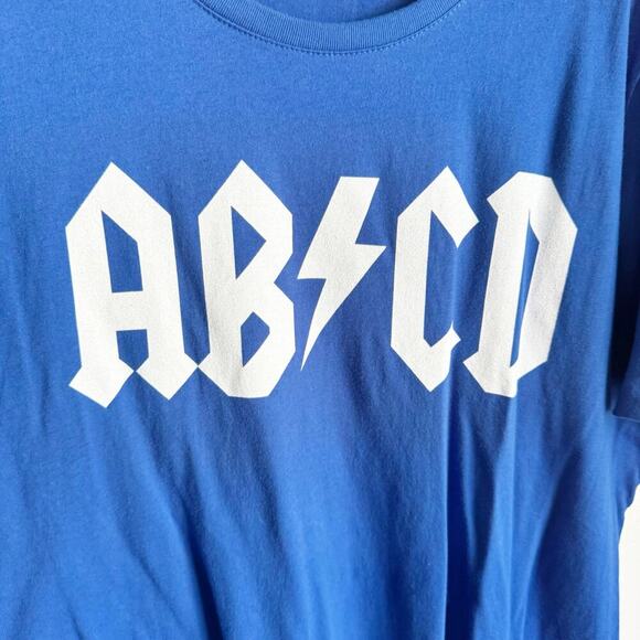 ABCD Bright Blue Teacher Concert Band Style Short Sleeve Tee T-Shirt NWT XXL - Picture 5 of 6